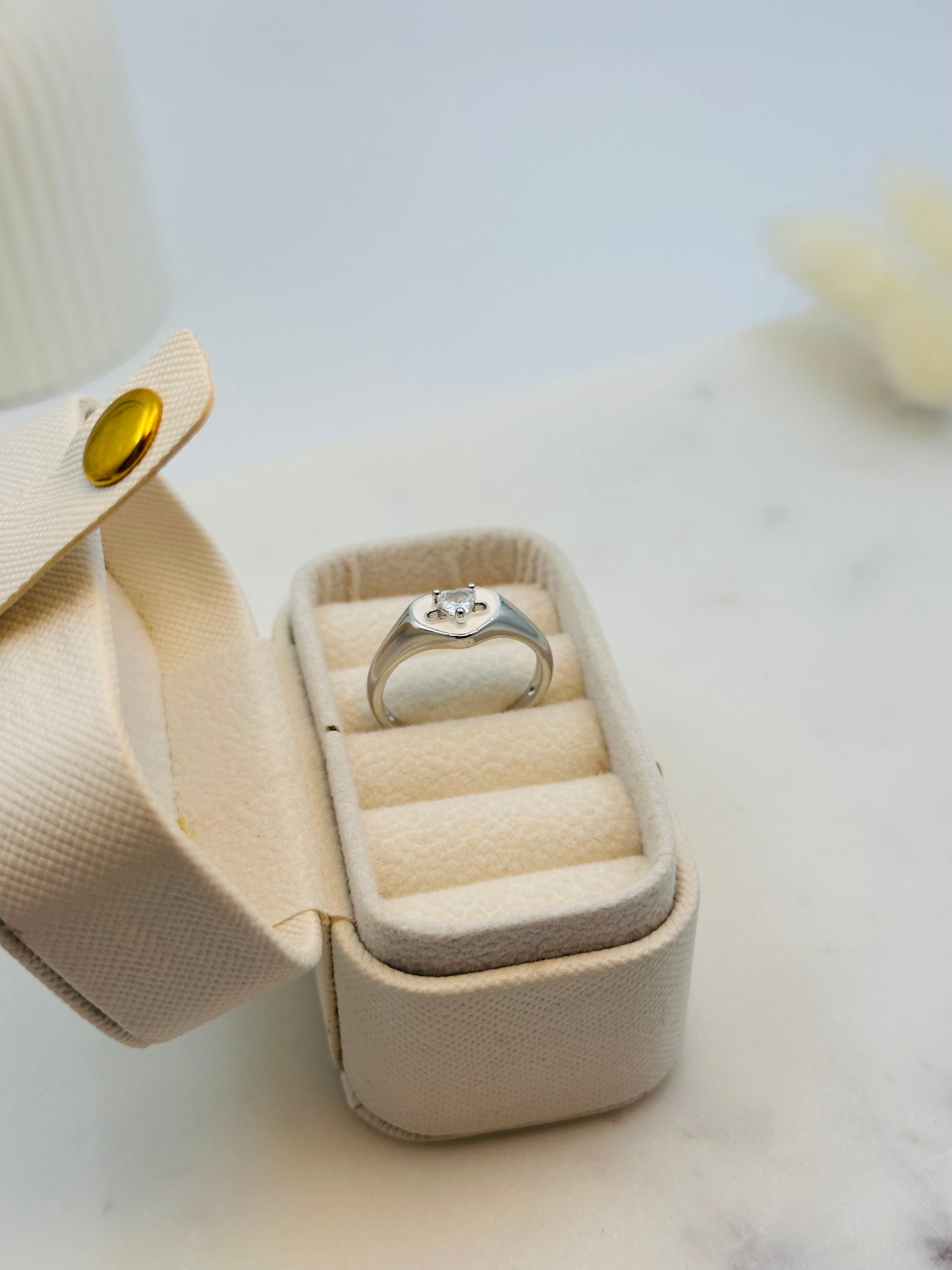 Silver-Tone Love Ring