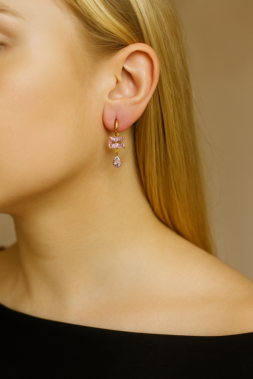 Blush Crystal Danglers