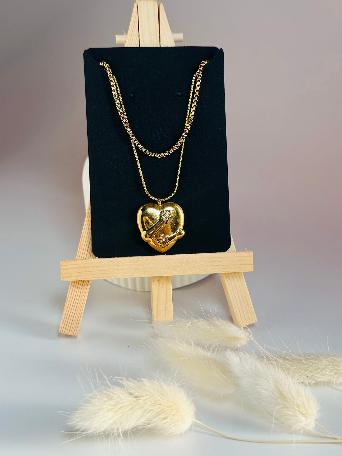 Heart and Cuddle Pendant Necklace