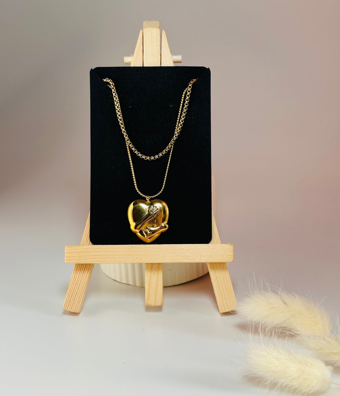 Heart and Cuddle Pendant Necklace