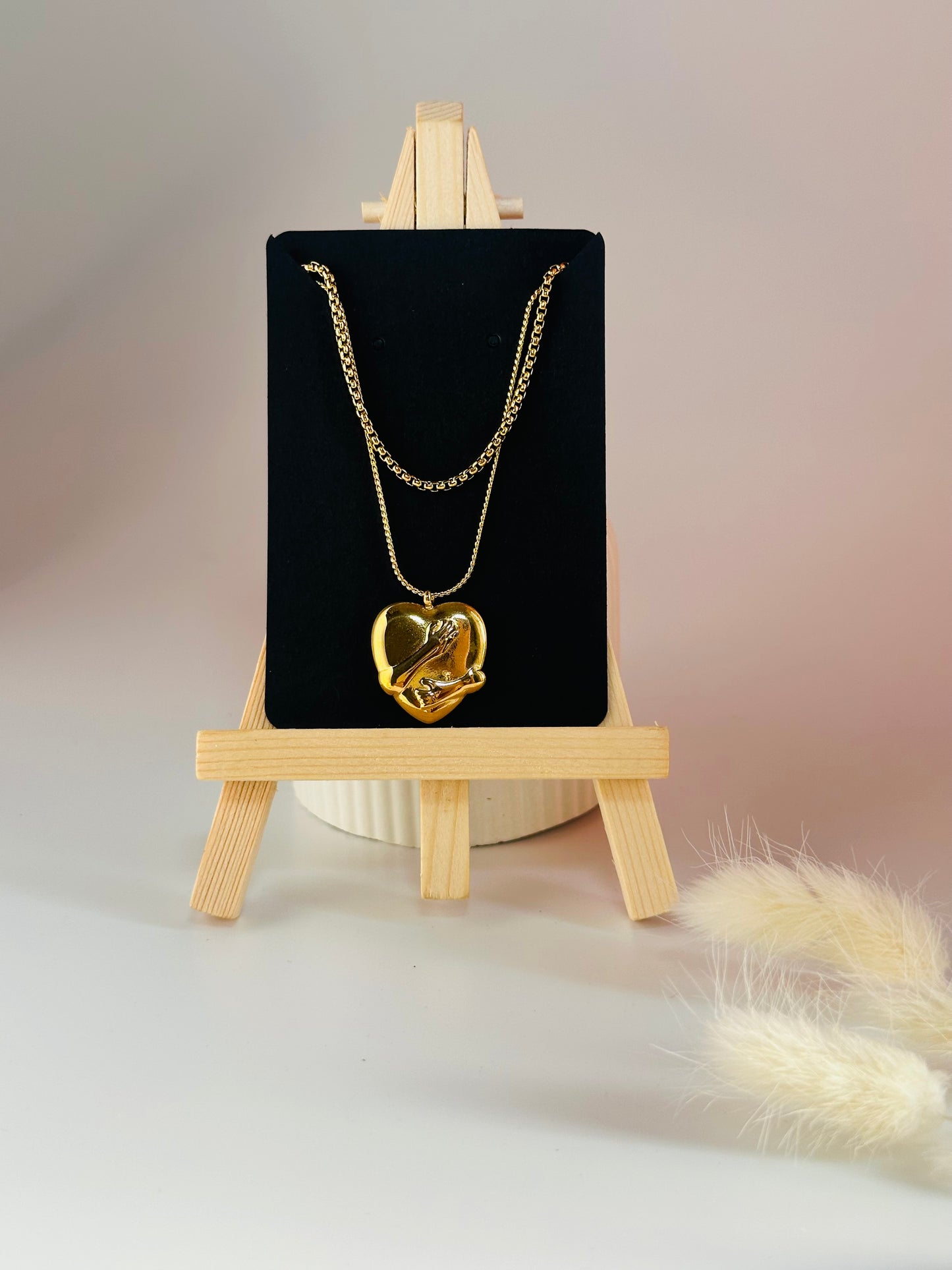 Heart and Cuddle Pendant Necklace