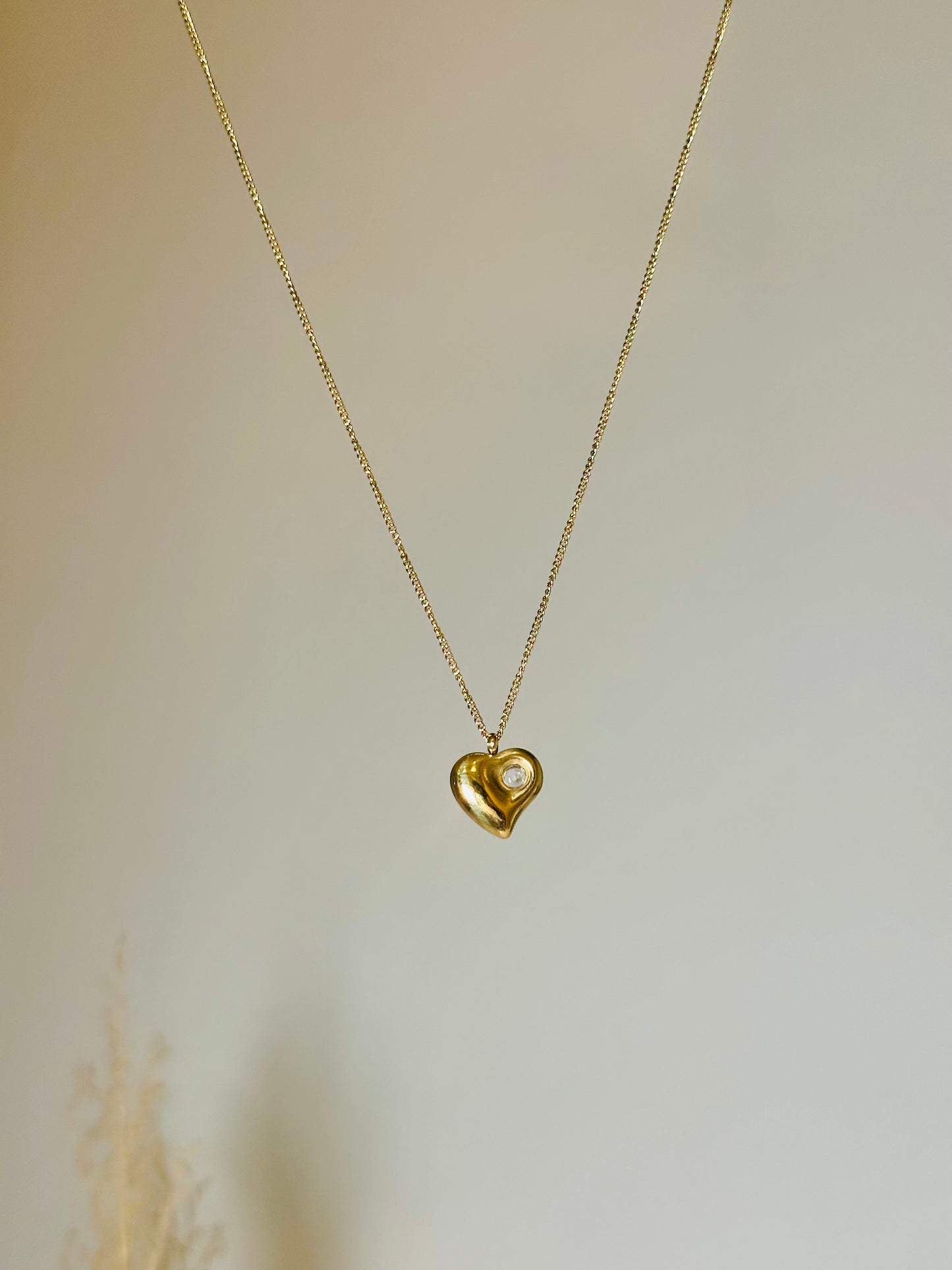 Heart-Shaped Necklace with Stone