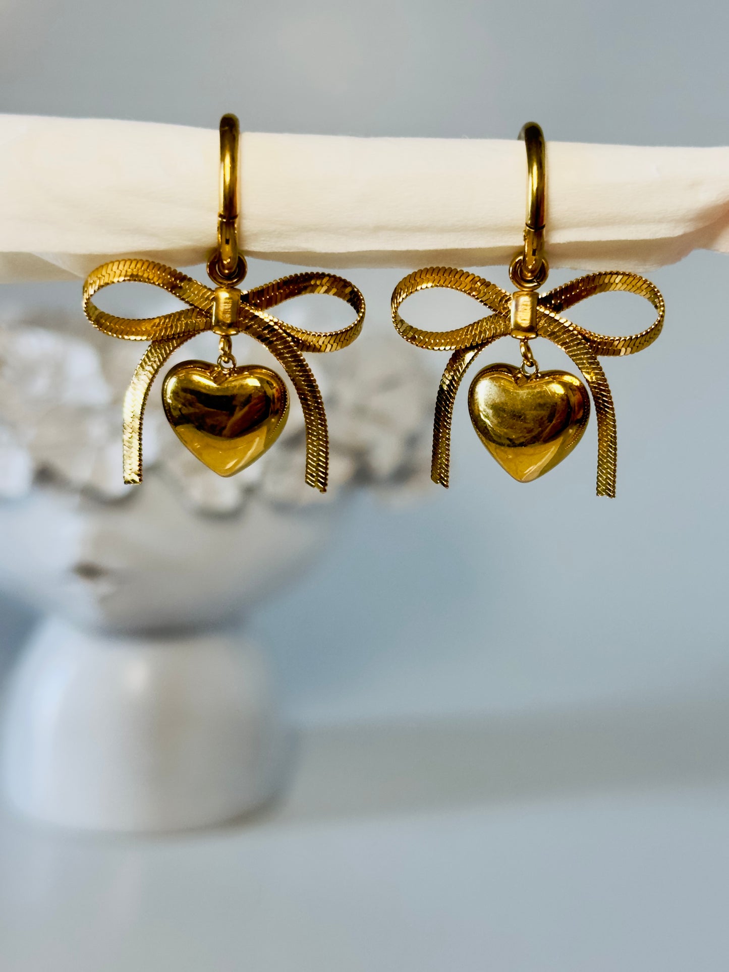 Heart & Ribbon Earrings