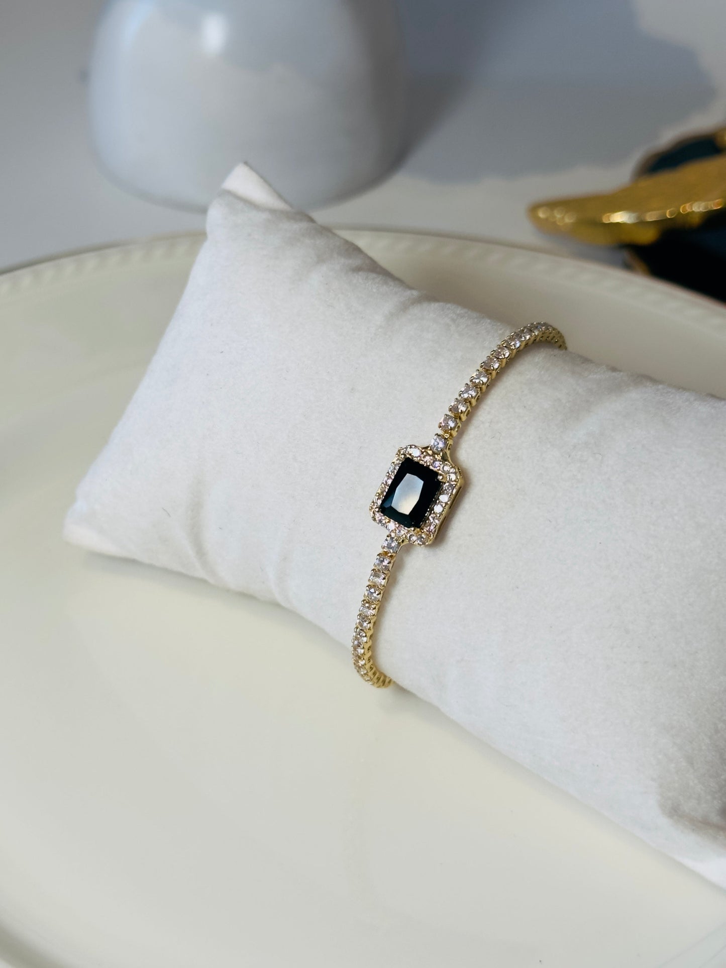 Jet Black Shimmery Bracelet