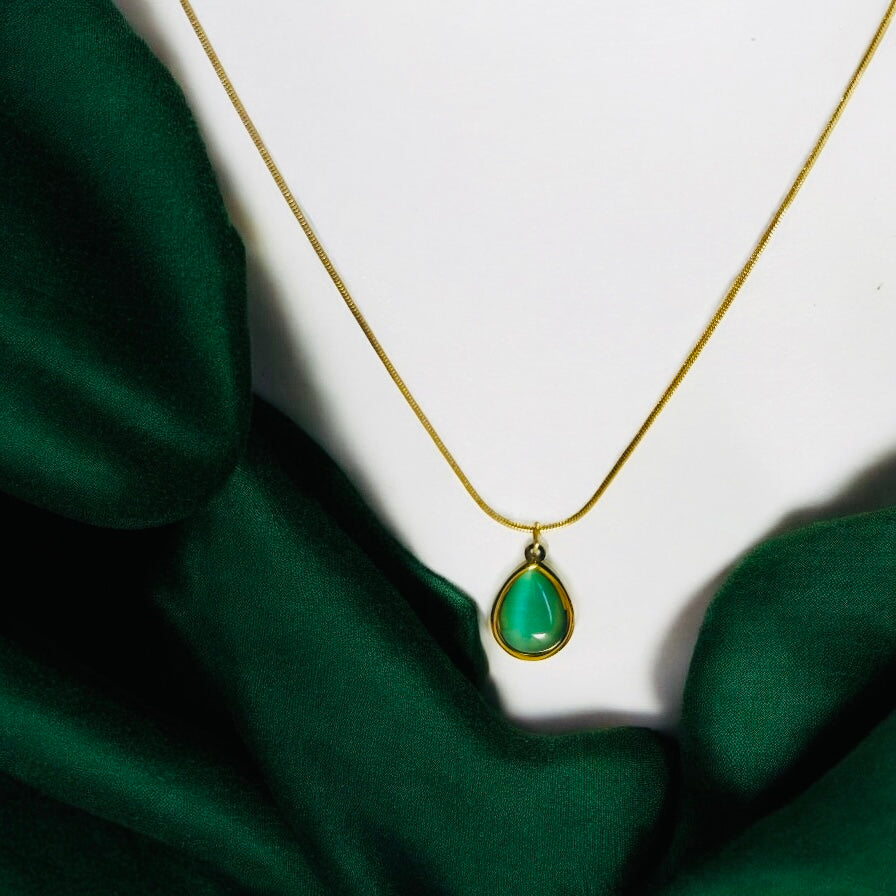 Green Teardrop Necklace