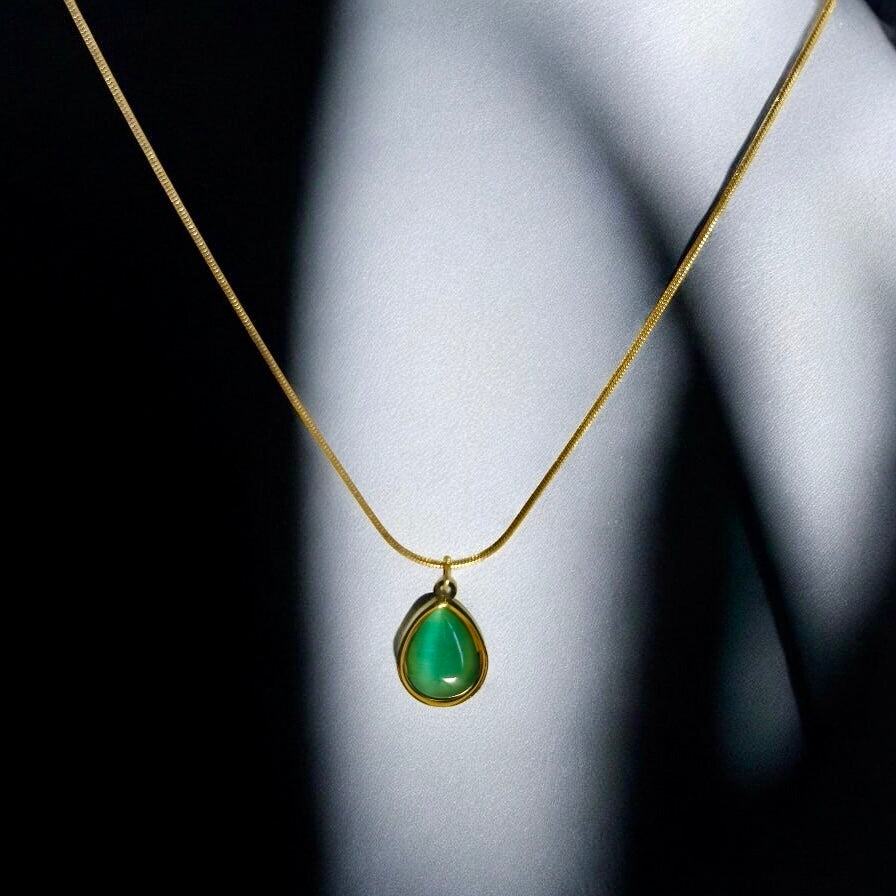 Green Teardrop Necklace
