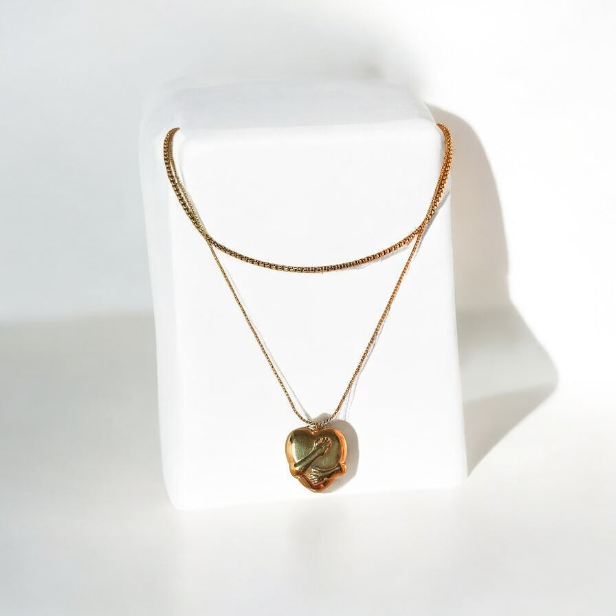Heart and Cuddle Pendant Necklace