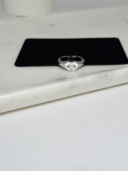 Silver-Tone Love Ring