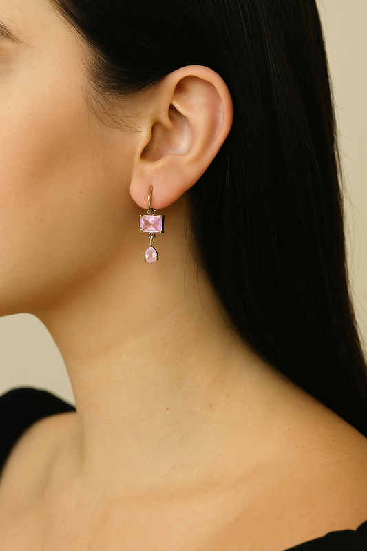 Blush Crystal Danglers