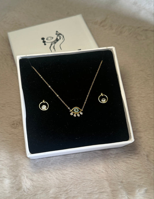 Minimal Evil Eye Jewelry Set