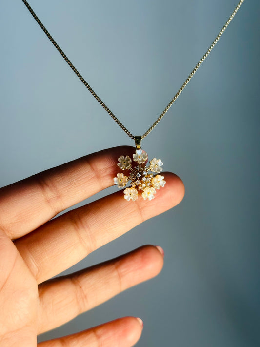 White Floral Necklace