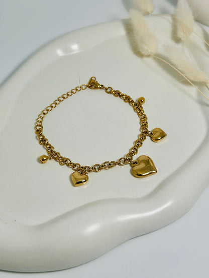 Varied Heart Charms Bracelet