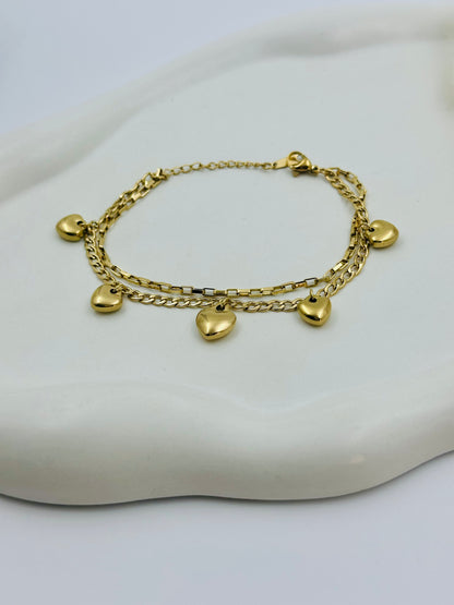 Multi-Heart Charm Bracelet