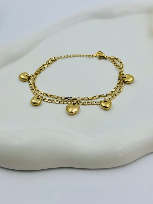 Multi-Heart Charm Bracelet