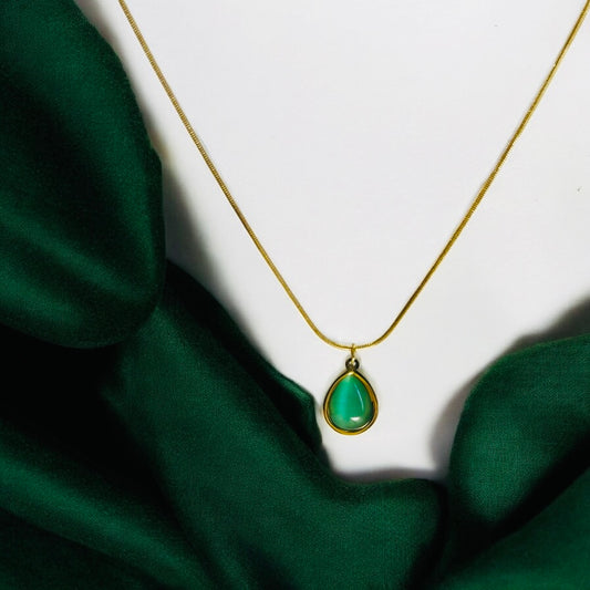 Green Teardrop Necklace
